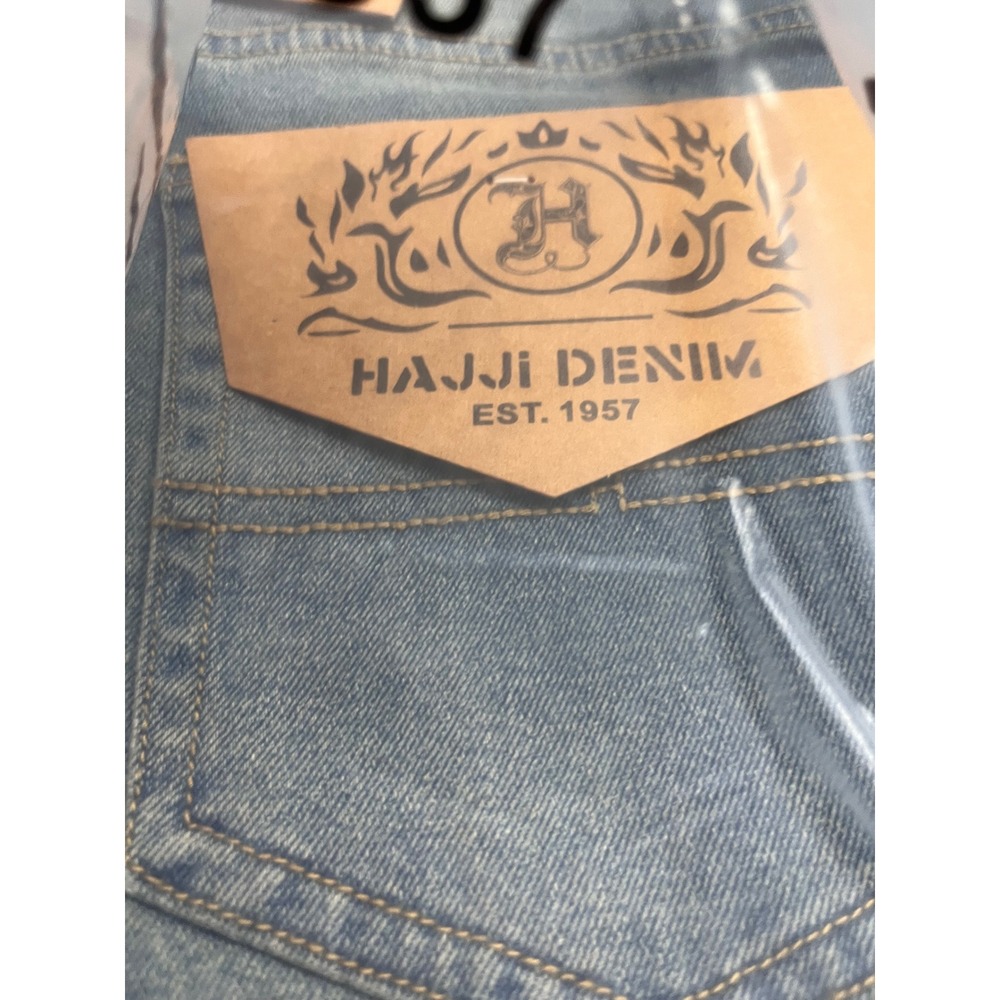 Hajji Denim Shadow Antique Wash Jeans Mens 34x32 HJ110720231 Blue Straight Leg
